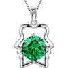 Aurora Tears - Collana con ciondolo, motivo: pietra portafortuna con i 12 segni zodiacali/delle costellazioni, con strass, in argento sterling 925, DP0134,