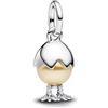 The Charmery Charm a forma di uovo di Pasqua incrinato con pulcino in argento 925 compatibile con charm Pandora, Trollbeads, Chamilia, Biagi e molti altri bracciali con charm del Regno Unito.