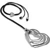 Vestopazzo collana pendente filo con 3 ciondoli a forma di cuore in alluminio 100% riciclato. Modello regolabile. Tg unica.Unisex
