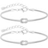 J.Fée 1 Paio Bracciali Coppia Bracciale Amicizia Bracciale Donna Argento 925 Bracciali Amicizia Donna, Braccialetti Nodo D'amore, Regali di Coppia, Regalo Amica, Regalo Fidanzato,San Valentino Per Lei