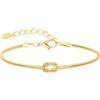 J.Fée 1PC Bracciali Coppia Bracciale Amicizia Bracciale Donna, Braccialetti Donne Oro, Argento 925 Bracciali Amicizia Donna, Regali di Coppia, Regalo Amica, Regalo Fidanzato, Regali Natale