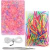 Mtbricey 2pcs Picky Pad Skin Picking, Fidget Toys con perline e pinzette, giocattoli sensoriali in silicone, pickup dei capelli, fidget per alleviare l'ansia, alleviare lo stress da viaggio (H)