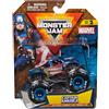 Monster Jam, Marvel - Monster Truck ufficiale di Capitan America, veicolo pressofuso, scala 1:64, super eroe, giocattoli per bambini dai 3 anni in su