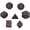 DollaTek 7Pcs Set di Dadi in Metallo Solido DND Gioco di Dadi D&D in Metallo Solido con Custodia e Lega di Zinco con Smalto per Giochi di Ruolo Sotterranei e Draghi(Antico Appeso Rosso Rame Placcato)