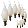 SUNSEED 10x Lampadina E14 Filamento LED Satinata 4W Colpo di Vento 470 Lm Luce Calda 2700K, 40W Equivalente