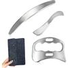 LENWISYF 3 in 1 Gua Sha in Acciaio Inossidabile, Raschietto Fasciale per Massaggiatore Linfodrenante per Il Rilassamento Muscolare Strumento Fasciale per Sfregamento per Gambe, Schiena, Viso, Collo