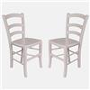 Dmora Set di 2 Sedie Classiche, Sala da Pranzo, Cucina o Salotto, Made in Italy, 46x42h87, h cm 47, Colore Bianco, Seduta in Legno