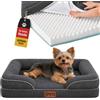 CORTES PETS Cuccia ortopedica per cani di taglia piccola - Divano per cani - Rivestimento sfoderabile e lavabile, bordi rialzati - Sofà - Memory Foam, impermeabile - Cuscino per cani 60 x 48 cm