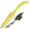 Seaspin Beaver Tail - Esca Artificiale per la Pesca a Spinning, Soft Swimbait 9,5 cm 14,5 g con Flashook - Coda Anti Vibrazione, Underspin Willow Blade - Per Spigola (LAMINATE BLACK WHITE BELLY)