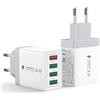 Aioneus 2 Pezzi Caricatore USB Multipo,Presa USB 33W QC3.0 Caricatore Rapido iPhone Caricabatterie per Samsung Galaxy,iPhone X XR XS 8 15 16,Adattatore Universale Carica Alimentatore Spinotto Cellulare Spina