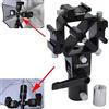 iShoot Universale 3-in-1 Tri-Hot Shoe Mount Flash Staffa Holder con 2 Foro Ombrello per Light Stand Camera Treppiede Ombrello Riflettente Studio Flash Soft Box Speedlite Diffusore
