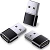 Mepsies Adattatore USB a USB C 3-Pezzi, Adattatore Tipo C Femmina a USB2.0 Maschio, Compatibile con iPhone 17/16/15/14/13 Airpods Samsung Galaxy S25 S24 S23 A56 A16 A36 Telefoni e Altri
