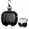 Baiyx Custodia protettiva per auricolari wireless AirPods Pro 3 (2025), custodia per telefono anticaduta in pelle Custodia Protettiva in Pelle Portatile con fibbia portachiavi (Black)