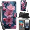 PHINIENLAND Cover per iPhone 16e / 17e Case PU Pelle Custodia [Kickstand] [Chiusura magnetica] [Slot per Schede], Portafoglio Flip Custodia per iPhone 17e,Fiori