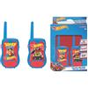 Lexibook, Hot Wheels, Talkie-Walkies 200m, Gioco di Comunicazione per Bambini, 2 canali di Comunicazione, Clip Cintura, a Pile, Rosso/Blu, TW12HW
