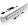B.K.Licht - Lampada sottopensile cucina LED con interruttore on/off, regolabile da bianco caldo a bianco neutro, estensibile, lampada sottopensile, lampada cucina, 54,7x6,1x2,4cm, color argento