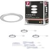 Paulmann 93116 - Kit da incasso per mobili a LED, 3 65 mm, 3 x 2,5 W, 3 x 180 lm, 230/12 V, 3000 K, acciaio spazzolato