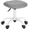 FurnitureR Sitness Bobby - Pouf per bambini, in alluminio laccato bianco, rivestimento in tessuto, colore: Grigio