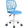 FurnitureR Sedia Girevole Imbottita per Sala da Pranzo e Cucina - Comoda con Ruote e Schienale, Senza Maniche per Soggiorno, Blu
