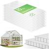 VOUNOT® Set di 10 Lastre Alveolari in Policarbonato 6mm, 60,5x121cm, 7,32 m², Trasparente, Resistenti ai Raggi UV, Pannelli Alveolari a Doppia per Serra, Giardino, Coperture e Garage