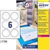 Avery Zweckform Avery Italia L7788-25 Etichette adesive trasparenti lucide, 25 fogli A4, rotonde 80mm, 6 etichette per foglio, adesivo permanente, stampanti laser