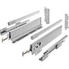 GTV Modern Box Square - Sistema di cassetti completamente estraibile con ammortizzatore Soft-Close, portata 40 kg, telaio alto 210 mm, lunghezza 550 mm, regolazione 2D, per mobili da cucina, colore