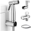 Fekivasy - Spruzzatore portatile per bidet per WC, doccetta musulmana per bagno e doccia, spruzzatore per pannolini, igiene femminile, in acciaio inox di alta qualità