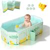 MFUSUL Vasca da Bagno Pieghevole per Bambini,Vaschetta Bagnetto Neonato Pieghevole con Tappo di Scolo adatta per 0-6 anni, 80 * 30 * 45cm