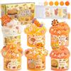 LAWOHO Kit per pane e melma: arancione sfumato, nuvola, burro e melma trasparente, croccante per compleanni, Halloween, Natale, Pasqua