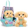 BABY PAWS Labrador, Cucciolo di Peluche Interattivo con Suoni che Apre e Chiude gli Occhi e include una Borsa-Copertina, Giocattolo Regalo per Bambini dai 3 Anni in su