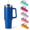 Glac Store Borraccia Termica da Tavolo in Acciaio Inox con Manico e Cannuccia, 900 ml e 1200 ml, Isolamento Sottovuoto, Senza BPA, 6 colori disponibili (Blu, 1200 ml)