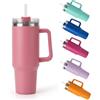 Glac Store Borraccia Termica da Tavolo in Acciaio Inox con Manico e Cannuccia, 900 ml e 1200 ml, Isolamento Sottovuoto, Senza BPA, 6 colori disponibili (Rosa, 1200 ml)
