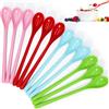 Amentalove 12 Pcs Cucchiaini Plastica Colorati, Cucchiaini Lunghi Plastica Riutilizzabili, cucchiaini da Caffè, cucchiaini Gelato, Cucchiaio plastica Multiuso per Tè, Yogurt, Dessert e Cocktail