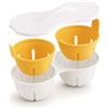 CLOVE Uovo in Camicia Microonde in Plastica Spessa Senza BPA Qualità Premium Cuoci Uova Cuociuovo in Camicia Microwave Egg Poacher per 2 Uova Lavabile in Lavastoviglie (giallo, doppio)