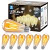 Aigostar ST64 Bombilla Edison Estilo Vintage. Bombilla Led E27 (Casquillo Gordo, 6W (Equivalente a 48W), Bombilla De Filamento Led Blanco Cálido (2200K). Ángulo De Haz 280º. No Regulable. Pack 6 Uds