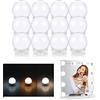 Nizirioo Lampada da specchio a LED dimmerabile, con 12 lampadine a LED per trucco con 3 colori e 10 dimmerabili, USB, ricaricabile, per tavolo da toeletta, bagno, specchio cosmetico, illuminazione per trucco