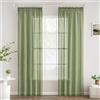 Woaboy Tende Corte per Interni Finestre Voile Trasparenti con Fettuccia Tende a Panello Morbidi Moderne per Camera da Letto Soggiorno Bambini 2 Pezzi 140x225cm Verde Menta