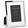Edzard Cornice Rivoli per foto 10 x 15 cm, passe-partout, argentate pregiate, con retro in morbido velluto, con 2 ganci, perfette da appoggiare e appendere
