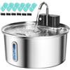 VinDox Fontanella per Gatti Senza Fili, Fontanella per Gatti in Acciaio Inox, Fontana per Gatti con Sensore di Movimento e 45 Giorni, Fontana per Gatti con Serbatoio Dell'acqua 3.2L- 6 Filtro+6 spugna