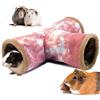 LeerKing 3 Vie Tunnel per Criceti Gioco Piccoli Animali Nascondiglio Pieghevole Caverne Gabbie Accessori Tela Lavabile Coniglio Cavia Furetti Ratti Cincillà Rosa M
