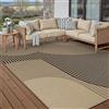 PureCozy Tappeto da Esterno Salotto 140x200cm Lavabile Antiscivolo Tapette Marrone Nero Tappeti Juta Simil Carpet Camera da Letto Giardino Balcone Terrazza Impermeabile Rug