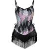 OMEWEE - Abito da donna con paillettes, latino, con frange, glitter, nappa, per balli di coppia, con spalline sottili, per balletto, senza maniche, per leotard, abito da danza, samba, tango, salsa