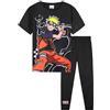 Naruto Pigiama Bambino Set Morbido Traspirante Anime Pigiami Ragazzo Adolescenti Abbigliamento da Casa Idee Regalo (7-8 Anni, Nero)