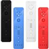Leikurvo Mando Wii 4x Mandos Wii Remotos Mando Inalámbrico de Repuesto para WiiU (Negro + Blanco + Azul + Rojo)