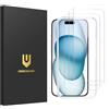 UNBREAKcable 3 Pezzi Pellicola iPhone 15 [6,1 Pollici], 99,99% HD Trasparente, Installazione Facile, Durezza 9H Pellicola prottetiva,Vetro iPhone 15 Anti Graffio, Anti-Impronte, Senza Bolle