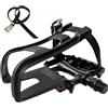 YBEKI Pedali per Bici Tutto Terreno con Cale-spiedi e Cinghie Regolabili - Doppio Utilizzo Resina/Lega - Asse da 9/16″ - Uso Indoor/Outdoor per Bici da Esercizio, Spinning, Strada e MTB