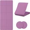 Lrocotanc Tappetino da yoga multifunzionale in TPE 183 x 61 cm, 5 mm + 2 ginocchiere 18 x 18 cm, antiscivolo, resistente all'usura, protezione per ginocchia, gomiti e polsi, ideale per Pilates - Viola