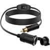 Hoembpn 90 cm Spina Din Maschio Europeo Adattatore Accendisigari Prolunga con Interruttore, 12 V/24 V Din Maschio Plug A Spina Accendisigari Standard Femmina Cavo di prolunga 18 AWG per BMW Moto