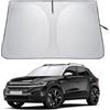 LANTU Parasole Parabrezza Per VW TROC T ROC 2018-2024 Ripiegabile Protezione Visiera Solare Con Tasca Portaoggetti Blocca Raggi UV Ombrello Da Sole
