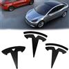 Leikurvo 3 pezzi etichetta auto marca etichetta anteriore cofano anteriore targa bagagliaio volante logo adesivo nero opaco accessorio auto compatibile con Model 3